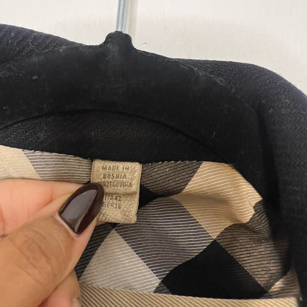 BURBERRY Daylesmoore Double Breasted Wool Cashmere Black Trench Coat Size 8 - Picture 13 of 15